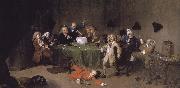 William Hogarth A modern midnight conversation oil painting